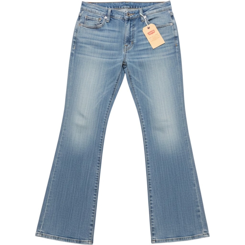 Levis 553 Mid Rise Bootcut Jeans Medium Wash Denim Womens 6L New